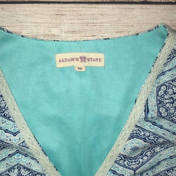 Altar’d State Geometric Fit & Flare Dress Sleeveless sz M FLAW - Picture 4 of 7